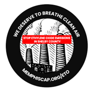 A logo featuring woodcut smokestacks