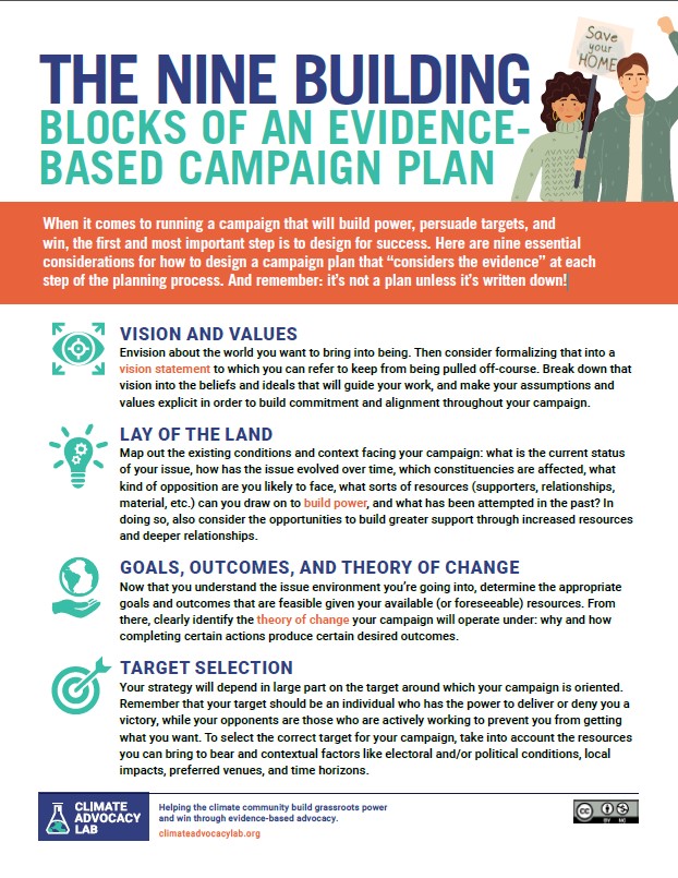 Building Blocks of an Evidence-Based Campaign Plan